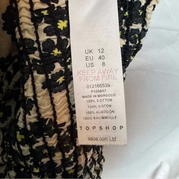 Topshop Women’s V-Neck Cropped Top Floral Sleeveless Size 8 - Picture 6 of 7